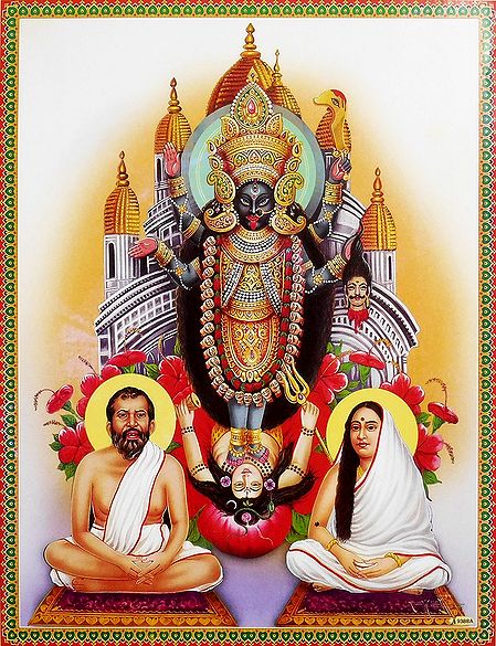 Kali Mata, Ramkrishnadev and Sarada Maa - Unframed Poster