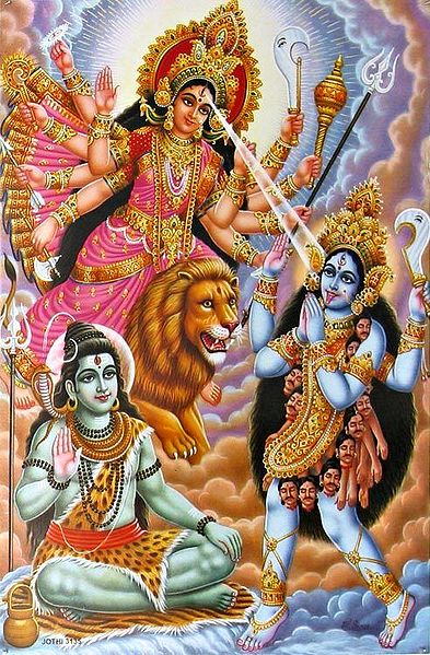 Durga is Creating Kali from Her Third Eye