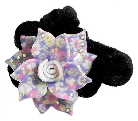 White and Light Mauve Acrylic Flower Hair Band