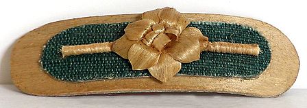 Bamboo Carved Green Hair Clip with a Rose
