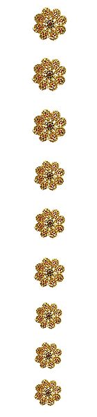 Stone Studded 9 Metal Flowers for Braided Hair