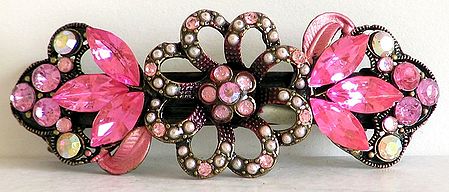 Pink Stone Studded Hair Clip