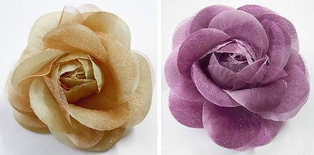 Pair of Light Brown and dark Mauve Rose Hair Clip (can be used as Brooch also)