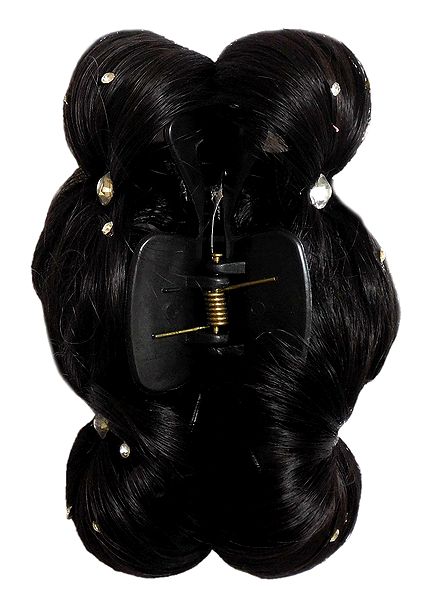Synthetic Black Hair with Clutcher