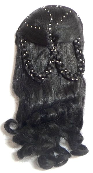 Stone Studded and Curly Clip-on Hair Extension