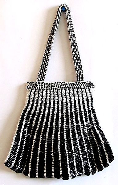 Black and White Beaded Bag