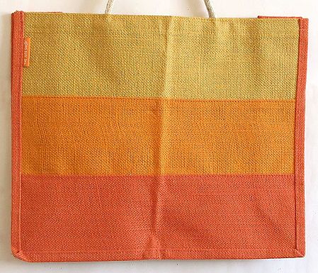 Jute Bag with One Open Pocket and One Small Pocket