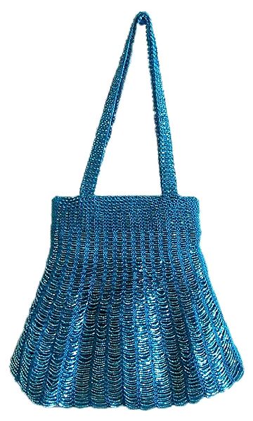 Blue Beaded Bag