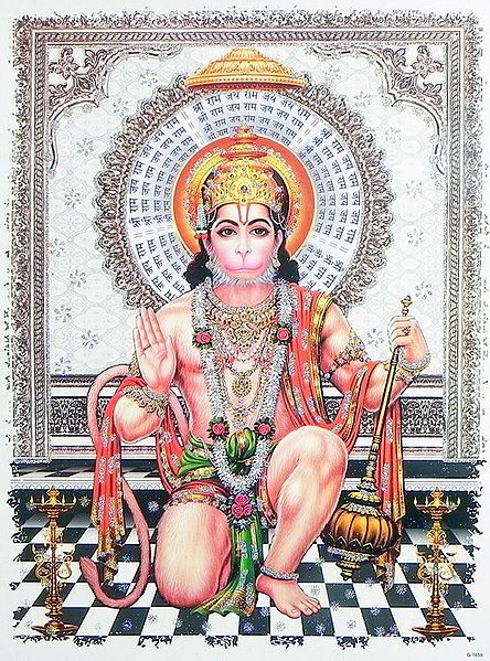 Hanuman - (Poster with Glitter)
