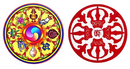 Kaalachkra and Vajra - Set of 2 Buddhist Stickers