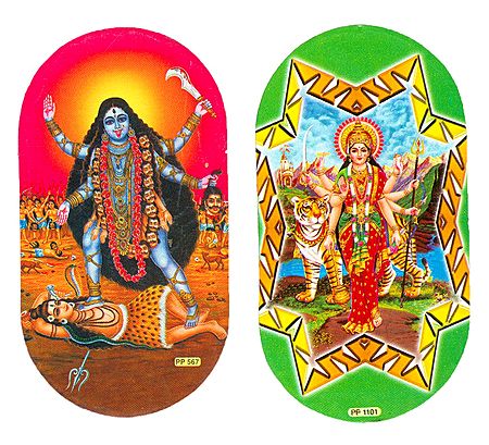 Kali and Bhagawati - Set of 2 Stickers