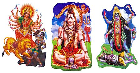 Durga, Kali and Shiva - Set of 3 Stickers