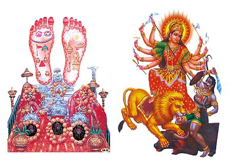 Durga and Vaishno Devi - Set of 2 Stickers
