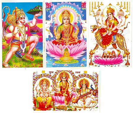 Hindu Gods and Goddesses - Set of Four Stickers