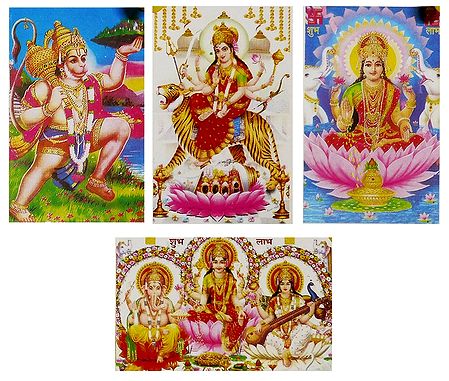 Hindu Gods and Goddesses - Set of Four Stickers