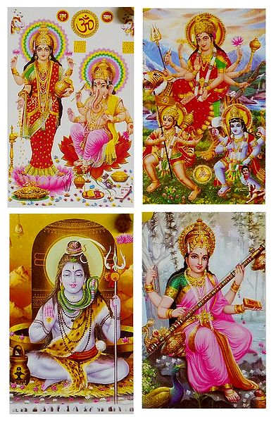 Hindu Gods and Goddesses - Set of 4 Stickers