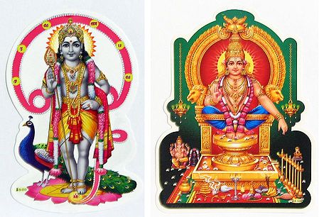 Murugan and Ayyappan - Set of Two Stickers