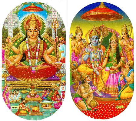 Santoshi Mata and Ram Darbar - Set of Two Stickers