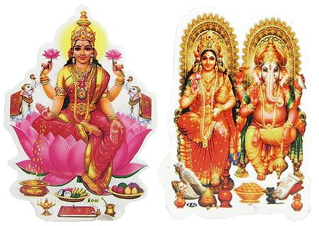 Lakshmi, Ganesha - Set of Two Stickers