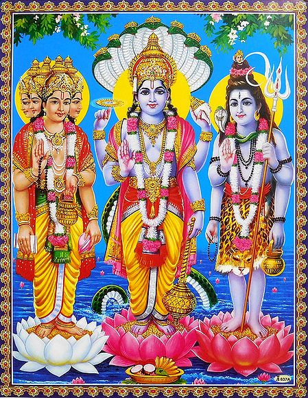 Brahma, Vishnu, Maheshwar - Unframed Poster
