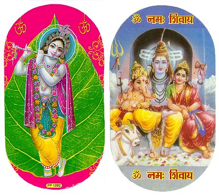 Krishna and Shiv Parivar - Set of Two Stickers