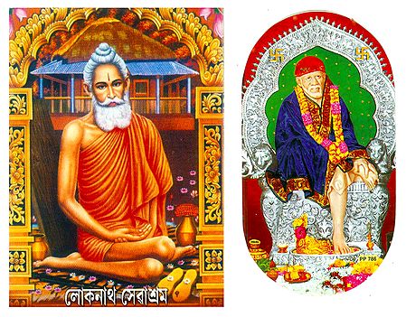 Loknath Baba and Shirdi Sai Baba - Set of 2 Stickers