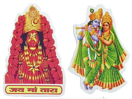 Radha Krishna and Kali - Set of Two Stickers