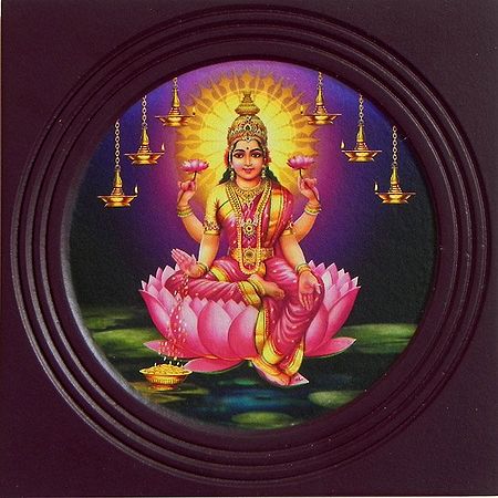 Goddess Lakshmi (Deco Painting) - Wall Hanging with Stand