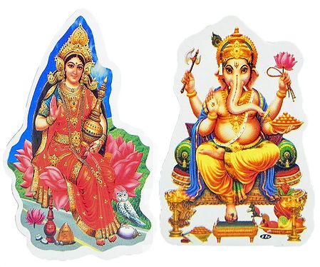 Lakshmi, Ganesha - Set of Two Stickers