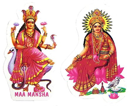 Maa Manasa and Lakshmi - Set of Two Stickers