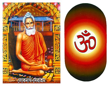 Loknath Baba and Om - Set of 2 Stickers