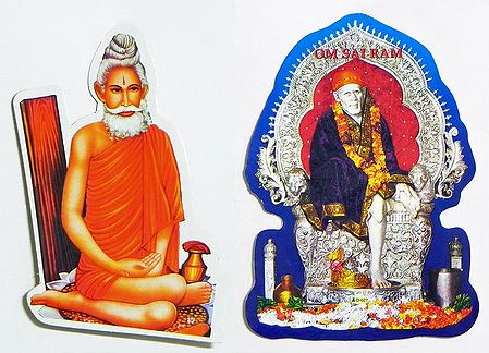 Loknath Baba and shirdi Sai Baba - Set of 2 Stickers