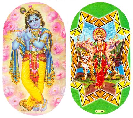 Krishna and Bhagawati - Set of Two Stickers