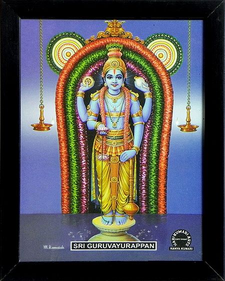 Sri Guruvayurappan - Lord Vishnu (Print on Harboard - Wall Hanging)