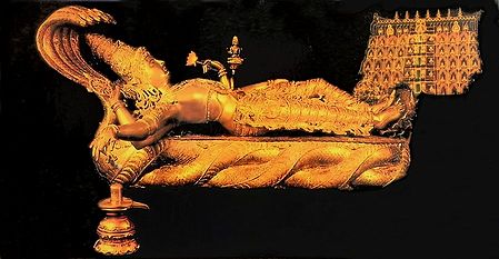 Anantasayanam Vishnu with the Padmanabhaswamy Temple as the Backdrop(with Plastic Lamination)