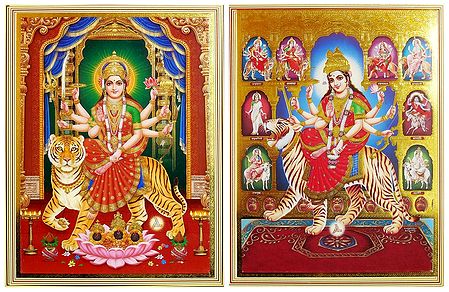 Bhagawati and Navadurga - Set of 2 Unframed Posters