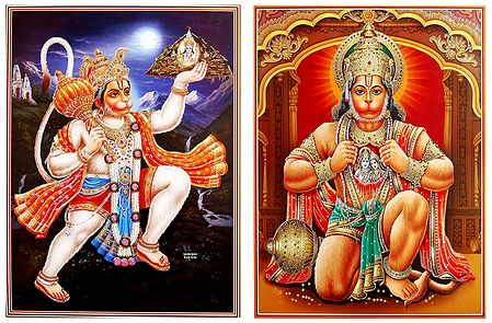 Hanuman- Set of 2 Glitter Posters