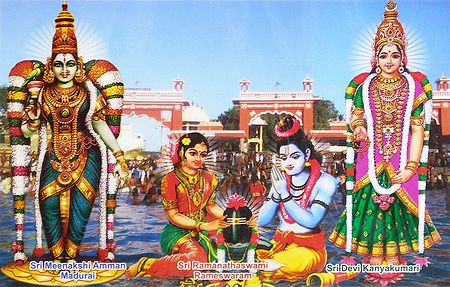 Deities of Madurai, Rameswaram and Kanyakumari