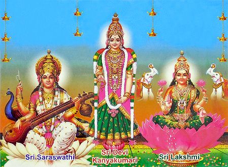 Lakshmi, Saraswati and Kanyakumari