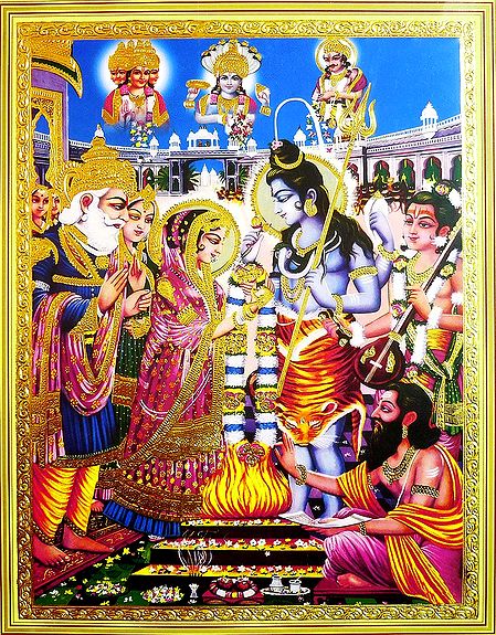 Marriage of Shiva and Parvati - Unframed Poster