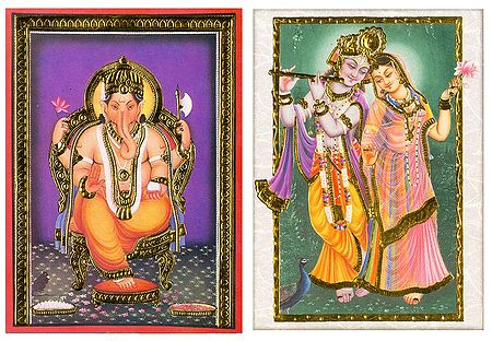 Ganesha and Radha Krishna - Set of 2 Posters