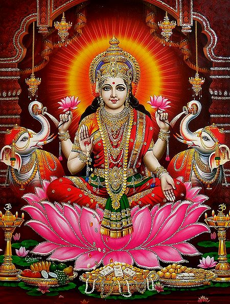 Goddess Lakshmi - Glitter Poster