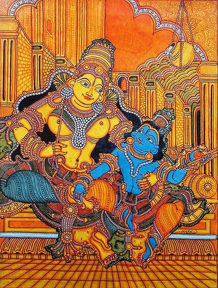 Krishna Sitting on Mother Yashoda's Lap