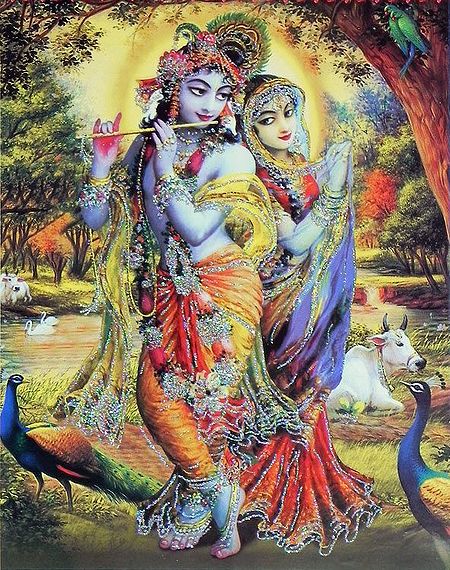 Radha Krishna - The Eternal Lovers (Poster with Glitter)