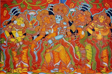 Krishna Leela with Radha and Gopinis