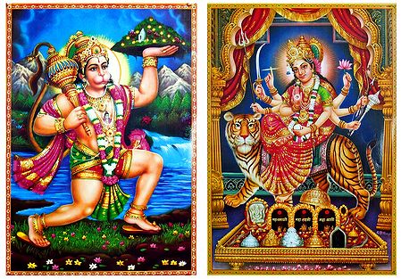 Vaishno Devi, Hanuman - Set of 2 Posters