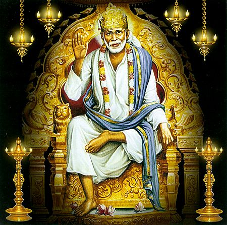 Shirdi Sai Baba Sitting on Throne