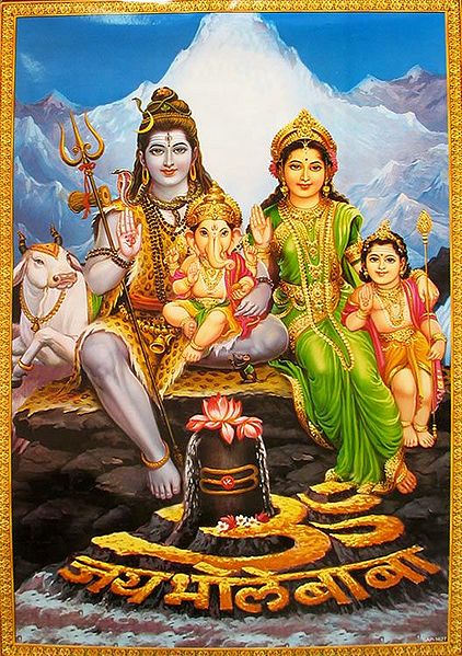 Shiv, Parvati, Ganesh and Kartik