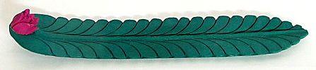 Green Incense Stick Holder with a Rose