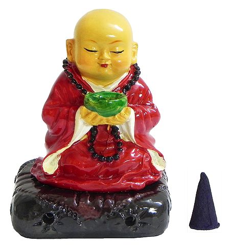 Buddhist Monk Incense Burner with 16 Incense Cones